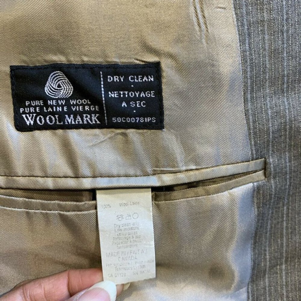 Vintage Calvin Klein 100% Wool Blazer Sport Jacket Coat 2 Button Canada 44L EUC - Picture 4 of 12